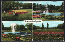 AK Bottrop, Blumenrabatten Und Springbrunnen Im Stadtgarten  - Bottrop