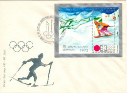 Poland 1972 Sapporo Winter Olympic Games,minisheet, First Day Cover - FDC