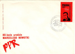 Poland 1973 Marceli Nowotko, First Day Cover - FDC