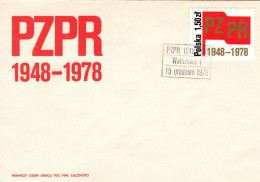 Poland 1978 Party United Workers 30th Anniversary,  First Day Cover - FDC