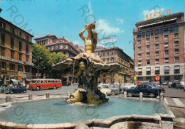 CARTOLINA  B24 ROMA,LAZIO-PIAZZA BARBERINI E FONTANA DEL BERNINI-MEMORIA,CULTURA,RELIGIONE,BELLA ITALIA,VIAGGIATA 1966 - Places & Squares