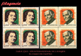 CUBA. BLOQUES DE CUATRO. 1965-03 DÍA INTERNACIONAL DE LA MUJER - Ongebruikt