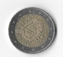 2 EUROS AUTRICHE 2012 - COMMEMORATION DES 10 ANS DE L EURO, VOIR LE SCANNER - Oostenrijk