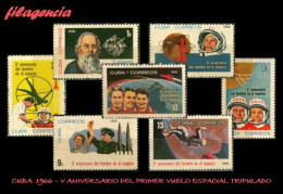 CUBA MINT. 1966-07 V ANIVERSARIO DEL PRIMER VUELO ESPACIAL TRIPULADO - Nuevos
