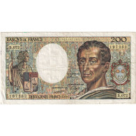 France, 200 Francs, Montesquieu, 1989, B.072, TB+, Fayette:70.09, KM:155c - 200 F 1981-1994 ''Montesquieu''