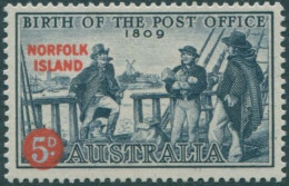 Norfolk Island 1959 SG23 5d On 4d Post Office MLH - Norfolk Island