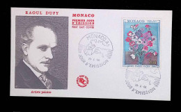 CL, FDC, 1 Er Jour, Monaco. A, 29-4-68, Artiste Peintre, Monte Carlo Flora, Raoul Dufy - FDC