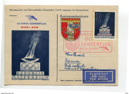 Vienna/Roma 23.8.60 - Cartolina Soprastampata Inoltrata Volo Olimpico AUA - Airmail