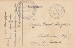 Feldpostkarte 1917 Lager Grafenwöhr,Bay. Übungskurs Für Fahnenjunker/Offiz. Anw. - Feldpost (franchigia Postale)