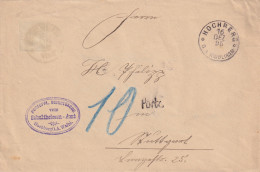Hochberg / Waiblingen 1895 Nach Stuttgart, Portopfl. Dienstsache, Nachporto - Storia Postale