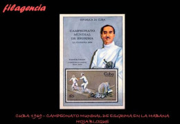 CUBA MINT. 1969-18 CAMPEONATO MUNDIAL DE ESGRIMA EN LA HABANA. HOJA BLOQUE - Ongebruikt