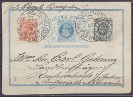 Brésil - EP CP Bilhete Postal 50R + 30R Càpt RIO DE JANEIRO /1 ABR 1887 Pour REICHENBACH Sachsen Allemagne - Briefe U. Dokumente