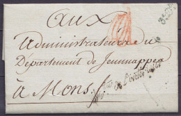 L. " Ponts & Chaussées" Datée 28 Messidor An 6 (1797) De PARIS Pour  MONS - Griffes "Mtre De L'intérieur" & "3e.Div." - 1794-1814 (French Period)