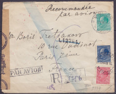 Bulgarie - Env. Recommandée Par Avion Affr. 19L Càd "СОФИЯ /25.XI.1943/ SOFIA" Pour PARIS - Bande Et Cachets Censure All - Storia Postale