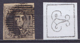 Belgique - N°3 - 10c Médaillon Léopold I 1849-50 Bien Margé Obl. P162 TAMINES - 1849-1850 Medallones (3/5)