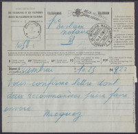 Télégramme Déposé à CAMBRAI Pour Notaire Derbaix à BINCHE - Càd Arrivée Octogon. *BINCHE* /19 I 1927 & Càpt "CARNAVAL DE - Telegrams