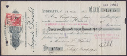 Brasserie Auguste Ponselet ANDERLUES - Mandat De 3107,80F Daté 23 Mai 1935 Pour Brasseur à STREPY-BRACQUEGNIES - Timbre  - Alimentaire