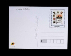 CL, Entier Postal , France International Neuf Sur Carte Postale, Le Langage Des Fleurs, Représentation De Timbres - Overprinter Postcards (before 1995)