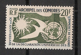 COMORES - 1958 - N°YT. 15 - Droits De L'homme - Neuf * / MH VF - Nuevos