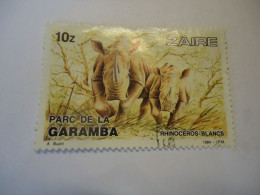 ZAIRE  MNH    STAMPS  ANIMALS RHINO RHINOCEROS - Rhinozerosse