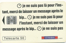 Télécarte France (Octobre 93) Stimorol (visuel, Puce, état, Unités, Etc Voir Scan) + Port - Ohne Zuordnung