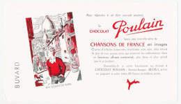 Buvard 21.8 X 12.6 Chocolat POULAIN Chansons De France  Un Gamin De Paris - Chocolade En Cacao