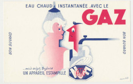 Buvard 21 X 13.6 Eau Chaude Instantanée Avec Le GAZ  Appareil Estampillé ATG NF  Dessin D'après Bob - Electricité & Gaz