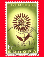 LUSSEMBURGO - Usato - 1964 - Europa - Fiore Stilizzato Con 19 Petali - 6 - Oblitérés