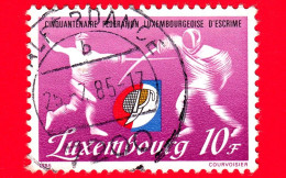 LUSSEMBURGO - Usato - 1985 - 50° Anniversario Della Federazione Lussemburghese Di Scherma - Logo - 10 - Used Stamps