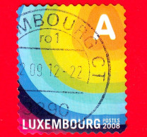 LUSSEMBURGO - Usato - 2008  - Postocollants - Curve In Colori Pastello - A In Alto A Destra - A (0,50) - Oblitérés