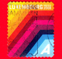 LUSSEMBURGO - Usato - 2008  - Postocollants - Linee Ad Angolo Multicolori - A In Basso A Destra - A (0,50) - Gebraucht