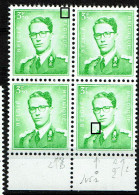 1068  P3  Bloc 4 Bdf  **  T 1  LCV 11 Coquille Blanche Et T4 LV 51  Point Vert épaulette - 1953-1972 Occhiali