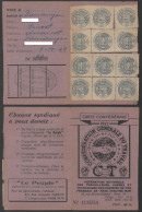 ERINNOPHILIE - SYNDICAT - CGT CHEMINOTS / 1952 ALSACE - DIEMERINGEN - CARTE DE MEMBRE COMPLETE - 12 VIGNETTES (ref 4488) - Brieven En Documenten