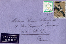JAPON AFFRANCHISSEMENT COMPOSE SUR LETTRE POUR LA FRANCE 1981 - Cartas & Documentos
