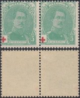 Belgique 1914 - Timbres Neufs. COB Nr.: 129  Dont 1 Avec Variété: "Petit Rouge Dessous Volute Droite. (EB) AR-02040 - 1914-1915 Rode Kruis