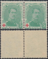 Belgique 1914 - Timbres Neufs. COB Nr.: 129  Dont 1 Avec Variété: "E" De BELGIE Avec Petit Rouge..... (EB) AR-02042 - 1914-1915 Rotes Kreuz