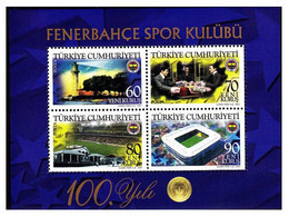 Turkey, Türkei - 2007 - 100th Anniversary Of Fenerbahçe Sports Clup - 1.Mini S/Sheet ** MNH - Ungebraucht