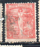 ARGENTINA 1921 PAN-AMERICAN POSTAL CONGRESS BUENOS AIRES CENT. 5c USATO USED OBLITERE' - Usati