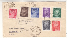 Vatican - Lettre Recom FDC De 1947 - Oblit Cita Del Vaticano - Exp Vers Columbia Aux USA - Valeur 50 Euros - Briefe U. Dokumente