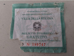 Italy Torino Ticket To Villa Dela Regina  Museum 2024 - Biglietti D'ingresso