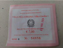 Italy Torino Ticket To Villa Dela Regina  Museum 2024 - Biglietti D'ingresso