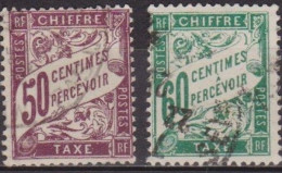 Type Duval - FRANCE - Timbre Taxe - N° 37-38 - 1893 - 1960-.... Afgestempeld