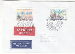 Vatican - Lettre Exprès De 1988 - Oblit Poste Vaticane - Exp Vers Kirchheim - Cachet De Middelheim - Musée - - Lettres & Documents