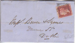 IRELAND. 1860/Monstereven, Red One-penny Single-franking/duplex-cancel. - Briefe U. Dokumente
