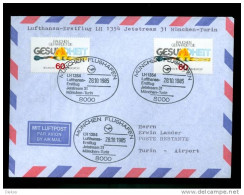 FIRST FLIGHT COVER Erstflug   LH 1354 Jetstream 31 München - Turin 1985 #20 - Lettres & Documents