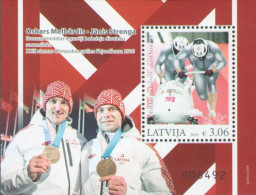 Latvia Lettland Lettonie 2018 Pyeongchang Olympic Bobsleigh Champions Olympics Block MNH - Lettland