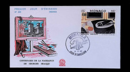 CL, FDC, 1 Er Jour, Monaco. A, 8-11-82, Centenaire De La Naissance De Georges Braque, Les Poissons Noirs - Cartas & Documentos