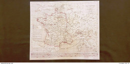 Francia Alla Fine Regno Di Francesco I 1483-1547 Carta Geografica Del 1859 Houze - Cartes Géographiques