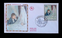 CL, FDC, 1 Er Jour, Monaco. A, 18-1-72, UNICEF 1946-1971, UNICEF, 1946-1971, Berthe Morisot, Le Berceau - Storia Postale