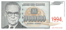 Yugoslavia 10.000.000 Dinara 1994 Unc - Yugoslavia